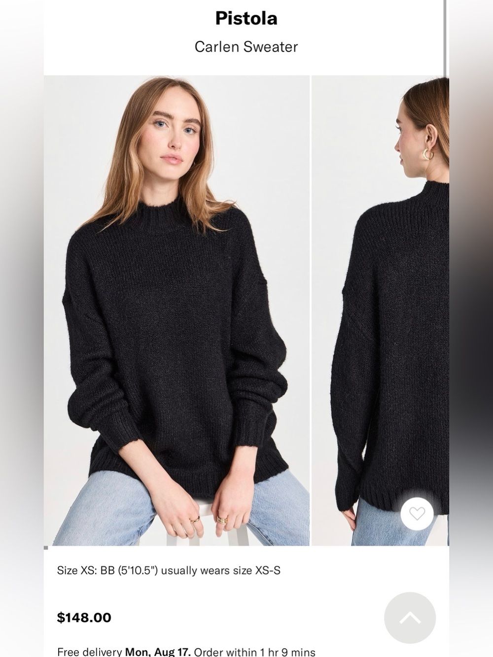 Pistola Carlen sweater small like new ! Sell for $148 at Shopbop